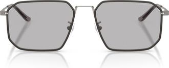 Emporio Armani 58mm Irregular Sunglasses in Matte Gunmetal /Dark Grey at Nordstrom