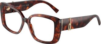 Tiffany & Co. Rood Havana Brillen Montuur - Dames - Brillen - Bruin - 53 MM - Accessoires