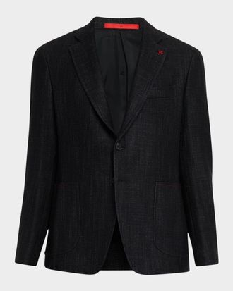 Isaia Men & apos;s Woven Textured Blazer
