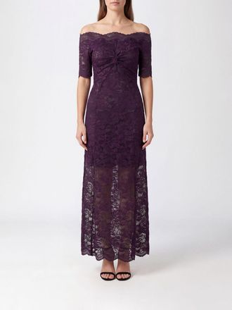 Paco Rabanne Midi Sheath Dress in Calfskin Leather with Straight Neckline