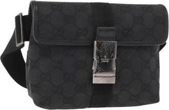 Gucci Pre-owned Canvas Crossbody Tas - Dames - Vintage Heuptassen - Zwart - ONE Size - Vintage