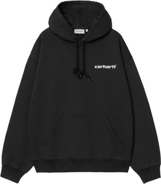 Carhartt Work in Progress Black Logo Hood Sweatshirt