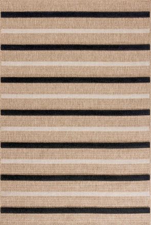 Nazar Rugs Alfombra aspecto yute diseño rayas negro 200x290 cm