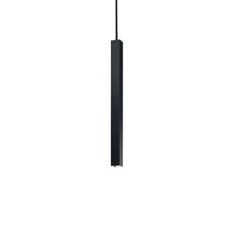 Ideal Lux Peque&ntilde;a l&aacute;mpara colgante led de metal negro, secci&oacute;n cuadrada