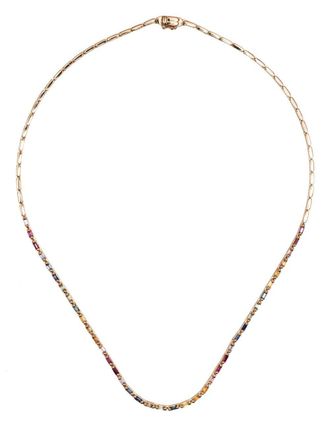 Suzanne Kalan 18kt rose gold sapphire tennis necklace
