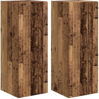 vidaXL TV Wall Cabinet 2 pcs Old Wood 30 x 31 x 80 cm Engineered Wood vidaXL