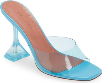 Amina Muaddi Lupita Clear Sandal in Pvc Sky at Nordstrom Rack, Size 6Us / 36Eu