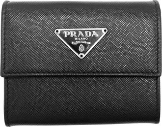 Prada Black Leather Coin Purse/Coin Case (Pre-Owned)