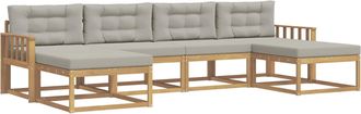 vidaXL Conjunto De Sof&aacute;s De Exterior 6 Uds. Blanco Y Gris Claro Vidaxl