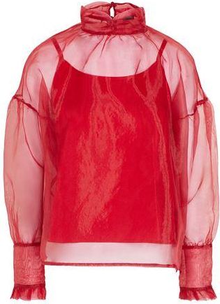 8 by YOOX ORGANZA PUFF-SLEEVE BLOUSE W/ CAMISOLE
