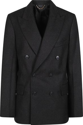 Victoria Beckham Black Beatrice Double Breasted Tailored Wool Blazer
