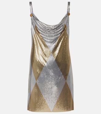 Versace Medusa draped chainmail minidress