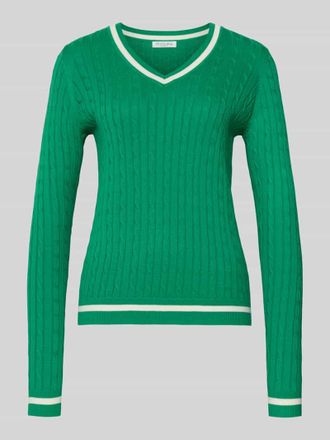 Christian Berg Slim Fit Longsleeve in Strick-Optik in Gruen, Gr&ouml;&szlig;e XXL