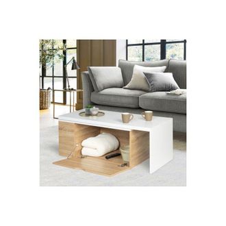 IDMarket Idmarket - Tavolino 360° lizzi in legno e bianco con scatola