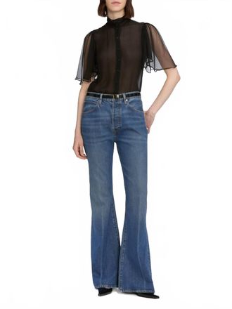 Frame Denim Lax Wide-Leg Flare Jeans In Pilot