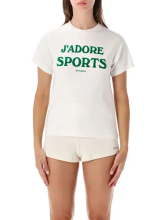 Sporty & Rich T-shirt slim fit in cotone con stampa logo e slogan