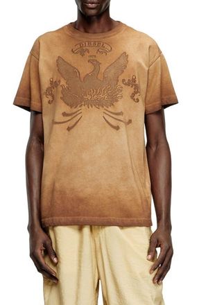 Diesel T-Norm-T9 Devor&eacute; Logo T-Shirt in Brown at Nordstrom, Size X-Large