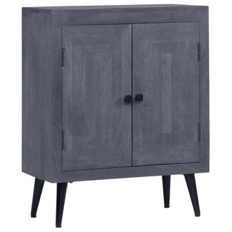 Berkfield Home Sideboard Solid Mango Wood 60x30x76 cm in Grey | Size: 60 x 30 x 76 cm