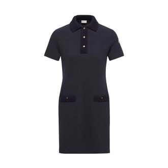 Moncler Dames, Jurken, Blauw, Maat: L Katoen