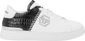 Philipp Plein Low-Top Sneakers Icon Cocco Mix - unisex - Sneakers - Wit - 44 EU - Leer - Schoenen