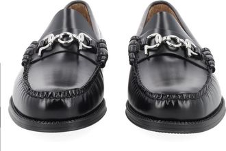 G.H. Bass & Co. Black Smooth Leather Silver Bit Loafers