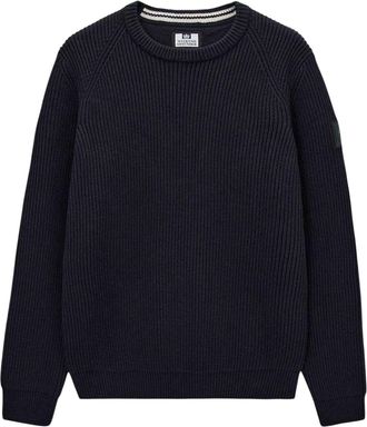 Weekend Offender Heren Morello Ribgebreide Trui (Navy)