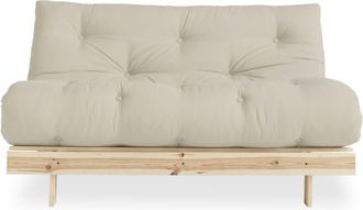 Karup Design Sofá cama 140x200cm de madera natural y tejido - Beige