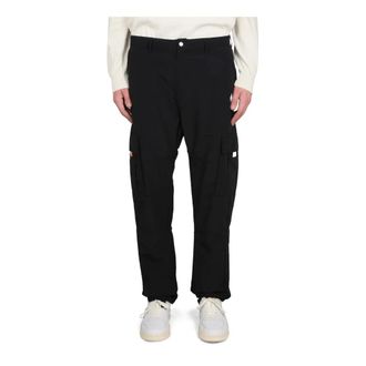 Marcelo Burlon Straight Trousers, male, Black, Size: XL Cross Nylon Cargo Pants