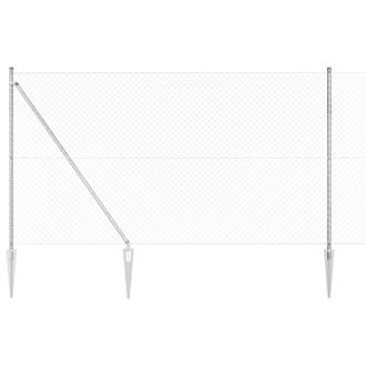 Berkfield Home Chain Link Fence with 7 Spike Posts 1.6x10 m Galvanised Steel in Silver