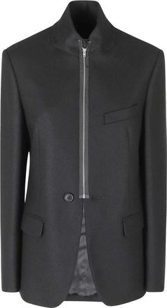 Maison Margiela Jassen, Dames, Zwart, 3Xs, Gestructureerde Blazer