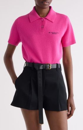 Givenchy Short Sleeve Wool & Cashmere Polo in Fuchsia at Nordstrom, Size X-Small