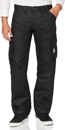 Enzo Jeans Mens Ez08 Blk Cargo Combat Jeans, Black, 40W 32L UK