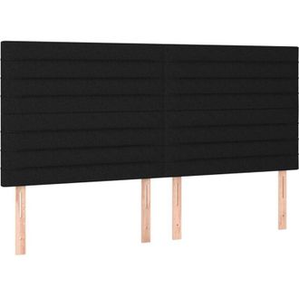 vidaXL Cabecero Con Luces Led Tela Negro 180x5x118/128 Cm Vidaxl