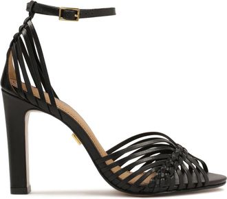 Kazar Zwarte sandalen voor dames - Dames - Sandalen met hakken - Zwart - 35 EU - Leer - Schoenen