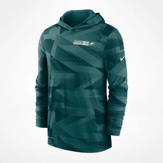 Nike Dri-Fit NFL Philadelphia Eagles Green Pullover Heren Zijlijn Hoodie NKD8 3JD