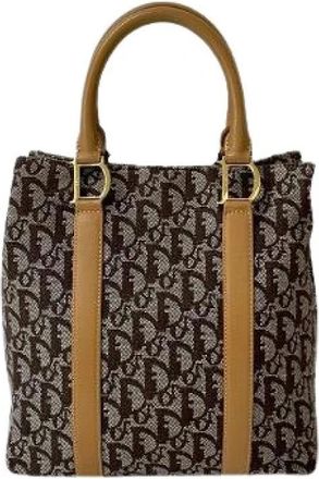 Dior Pre-owned Trotter Canvas Leren Handtas - Dames - Vintage Handtas - Bruin - ONE Size - Leer - Vintage