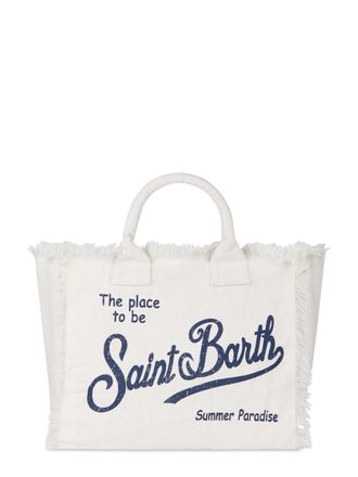 MC2 Saint Barth Linen Shoulder Bag with Textured Surface