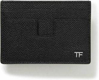Tom Ford T Line Kaarthouder - Heren - Portefeuilles - Zwart - ONE Size - Leer - Accessoires