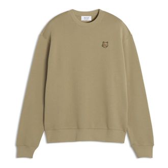 Maison Kitsuné Sweatshirts, male, Beige, L, Fox Head Patch Comfort Jumper