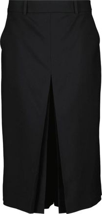 Saint Laurent Zwarte Wollen Culottes Rok - Dames - Midirokken - Zwart - L - Wol - Rokken