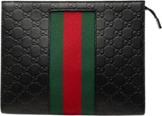 Gucci Pre-owned Vintage Clutch - Dames - Vintage Clutch - Zwart - ONE Size - Leer - Vintage