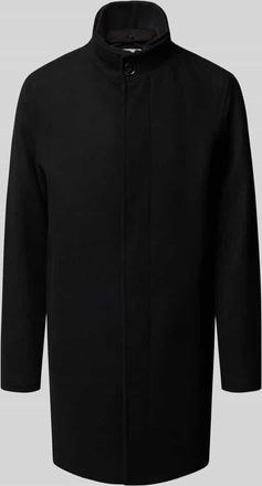 Jack & Jones Mantel aus Woll-Mix mit Stehkragen und Eingrifftaschen in Black, Gr&ouml;&szlig;e L