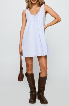 Princess Polly Antiquity Sleeveless Swing Minidress in Blue at Nordstrom, Size 12