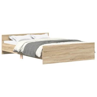 vidaXL Estructura De Cama Con Cabecero Piecero Gris Hormig&oacute;n 120x190cm Vidaxl