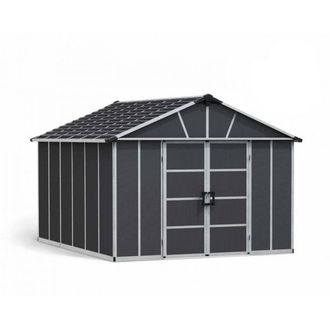 Palram Yukon 11 x 13.1 Shed + Floor Wpc - L395 x W332 x H252 cm - Dark Grey