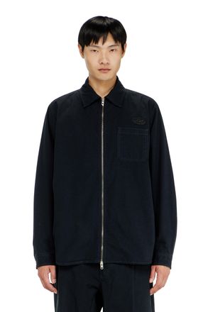 Diesel Ripstop shirt with zip closure - Shirts - Man - Black