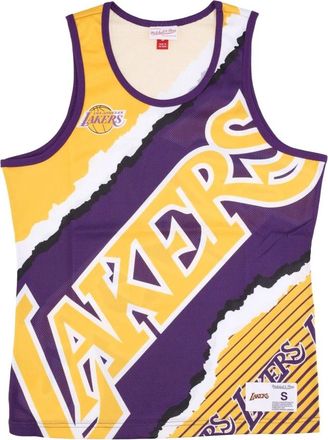 Mitchell & Ness NBA Jumbotron Basketball Tank Top - Heren - Tops zonder mouwen - Geel - S - Polyester - Tops