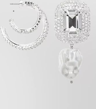 Magda Butrym crystal and imitation pearl earrings