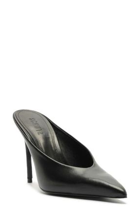 Schutz Loren Pointed Toe Pump in Black Leather at Nordstrom, Size 9.5