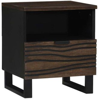 vidaXL Armadio da Notte Noce 40 x 33 x 46 cm legno massello di mango - Vidaxl